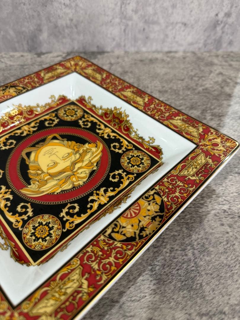 美品】ヴェルサーチ Versace アッシュトレイ 灰皿 22cm① VERSACE