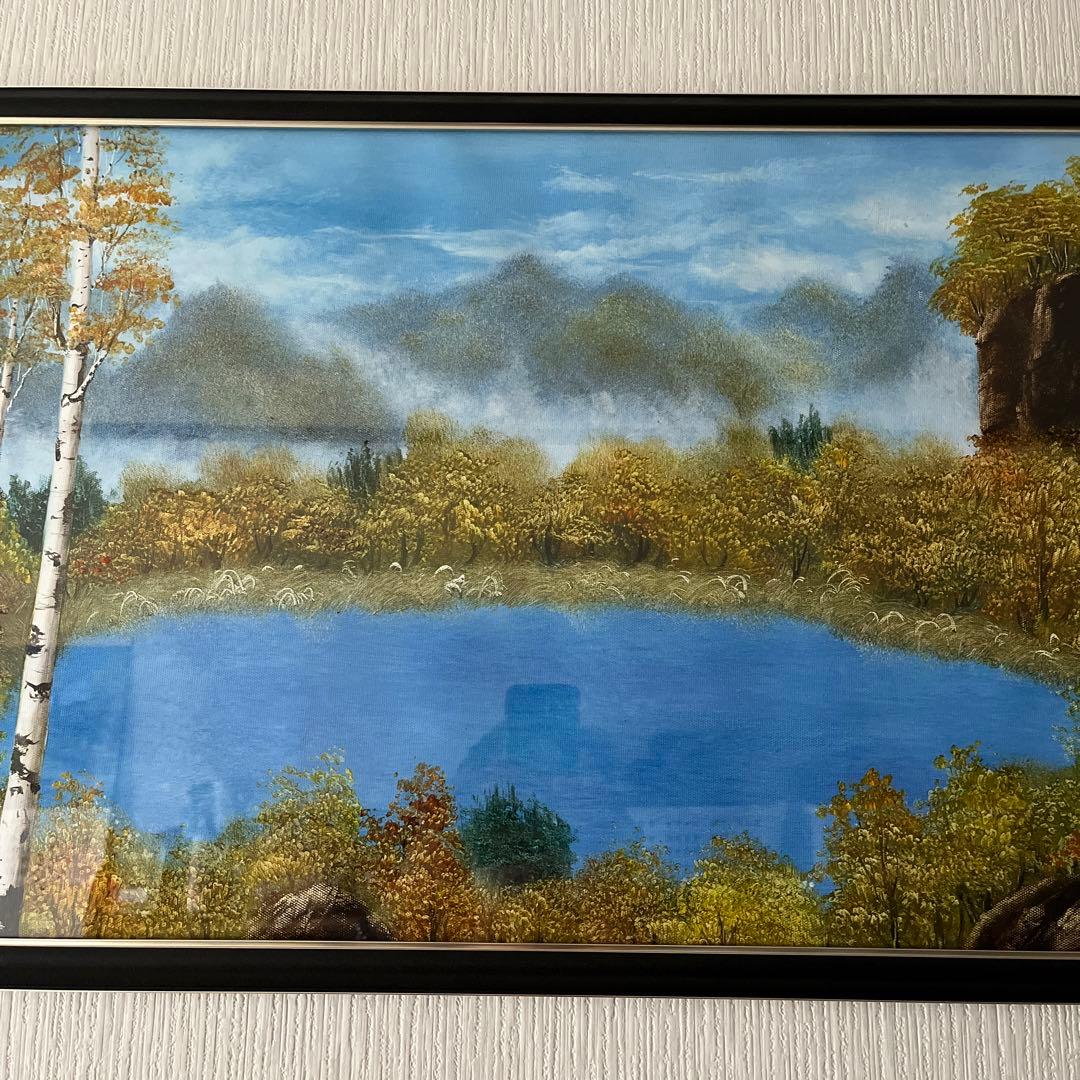 絵画　【山々の水に満たされ貯まりゆく】