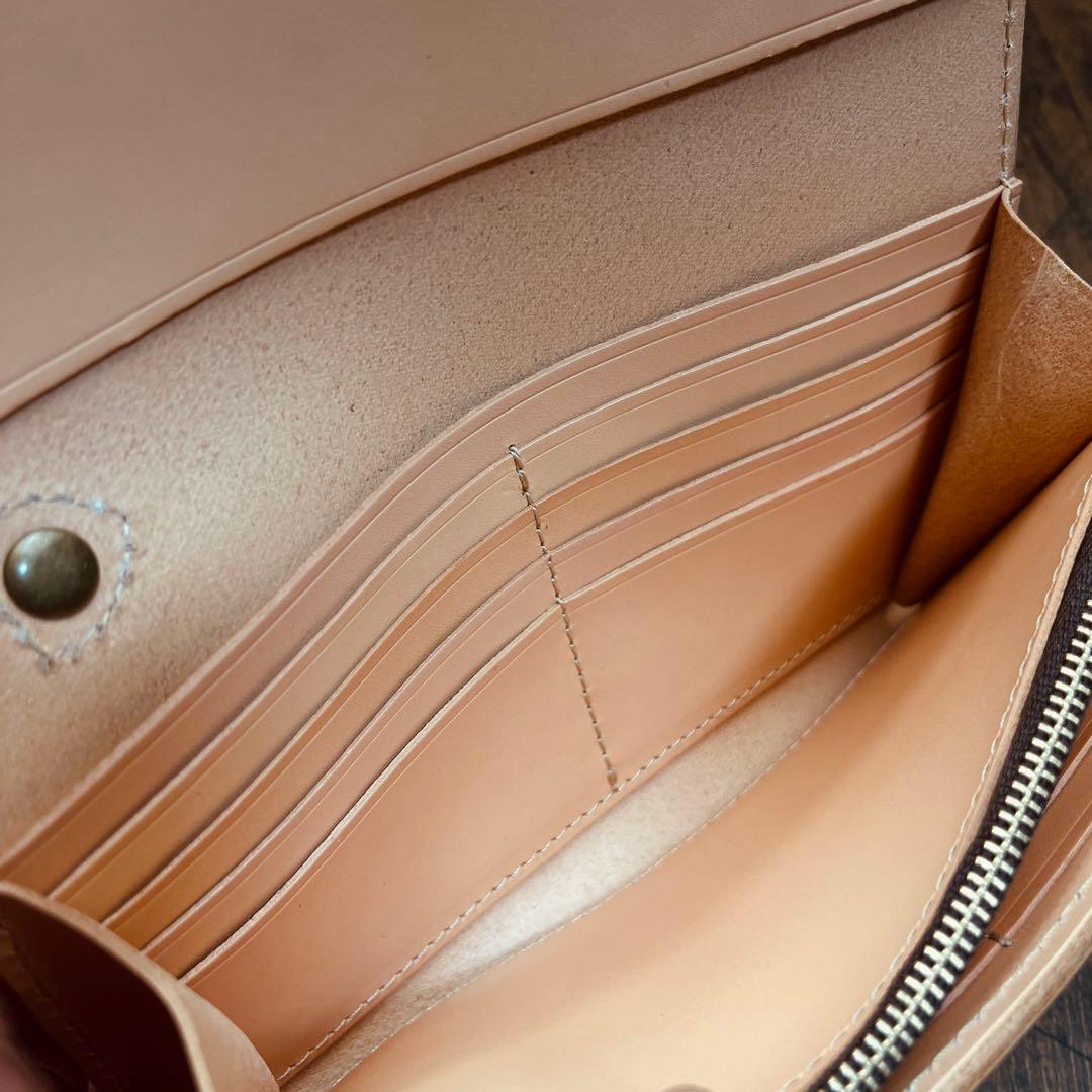 メンズ財布 長財布 ラウンドファスナー ヌメ革 ロングウォレット 栃木レザー