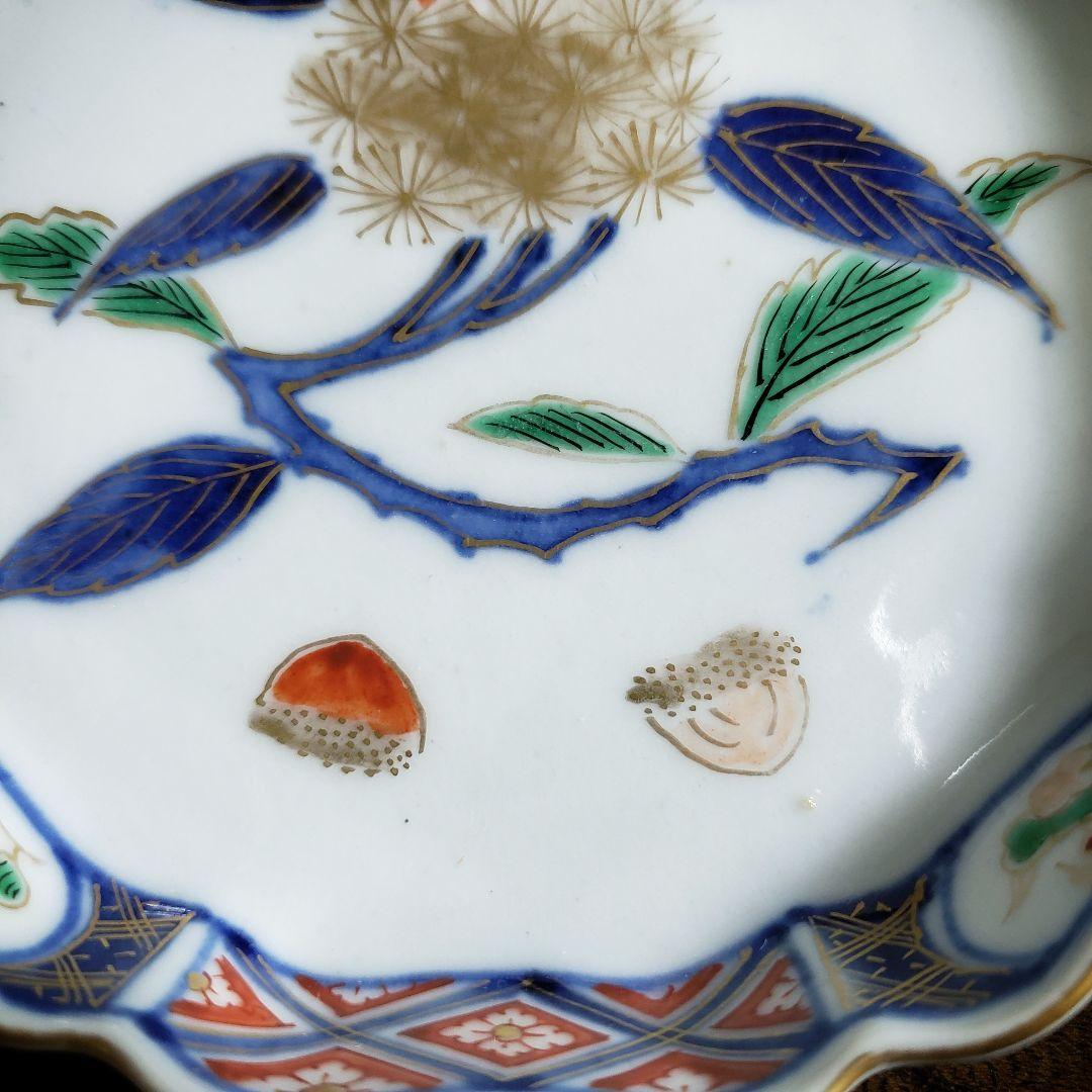 小皿 大聖寺伊万里 染錦 栗絵 明治 古伊万里 輪花 - メルカリ
