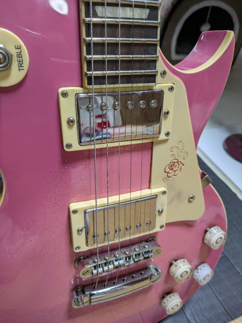 ジプシーローズ　ピンク レスポール　 エレキギター　ラメ入り　激レアギター