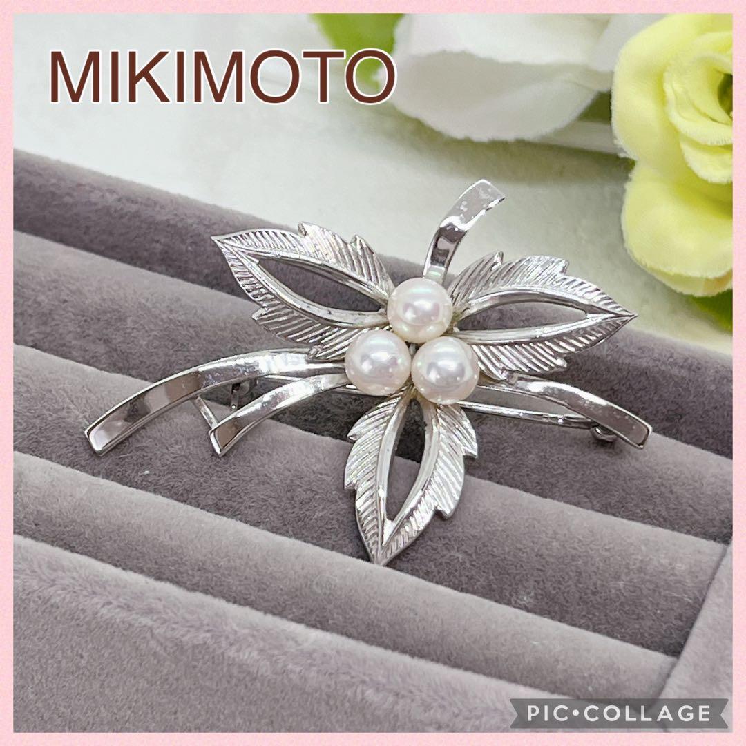 MIKIMOTO ミキモト パールブローチコサージュリーフ