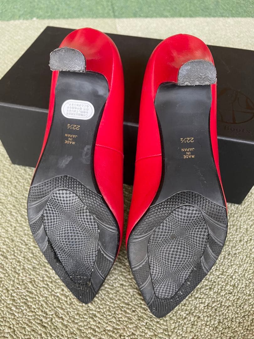 レッド花柄ブーツカバー