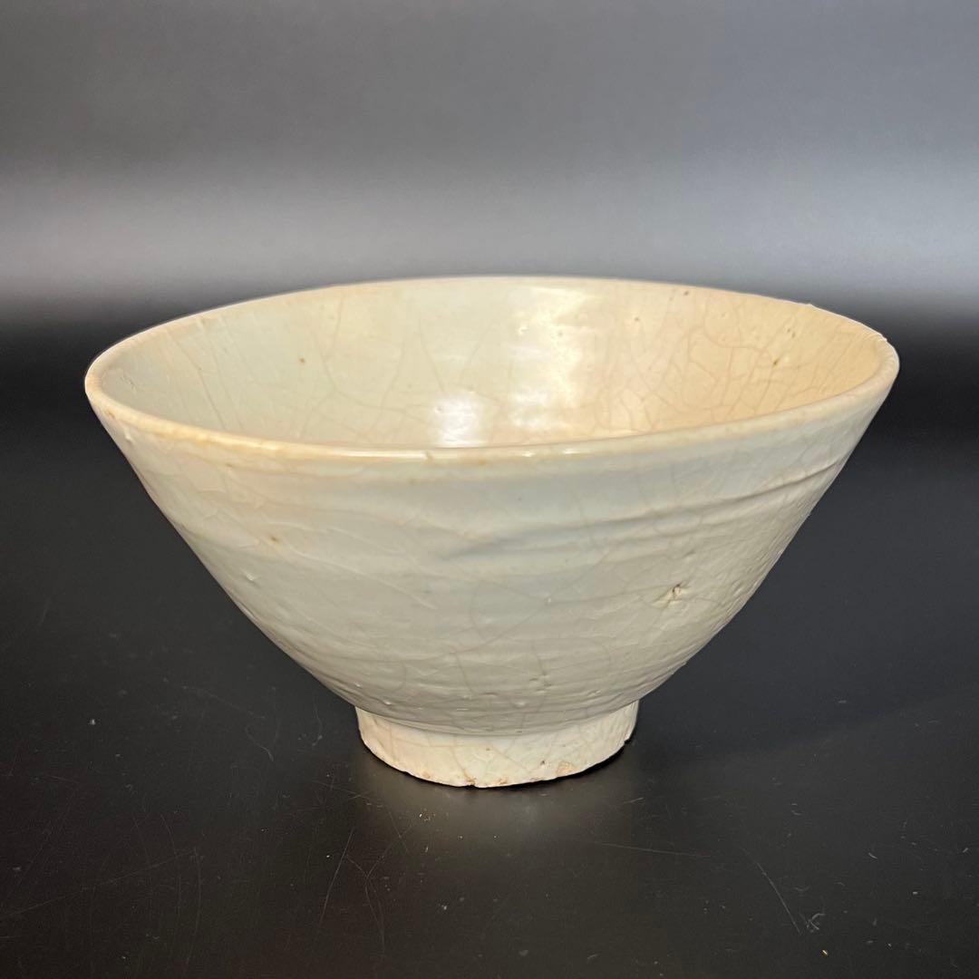 ◎古美術 庵々◎李朝 白磁 茶碗 共箱付◎韓国 李氏
