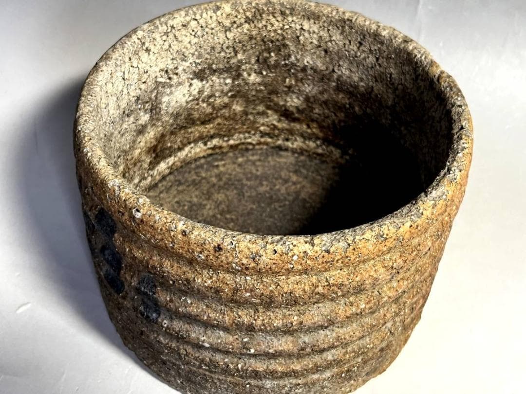 建水□素焼き古建水 小會 石はぜ お茶道具 溢し