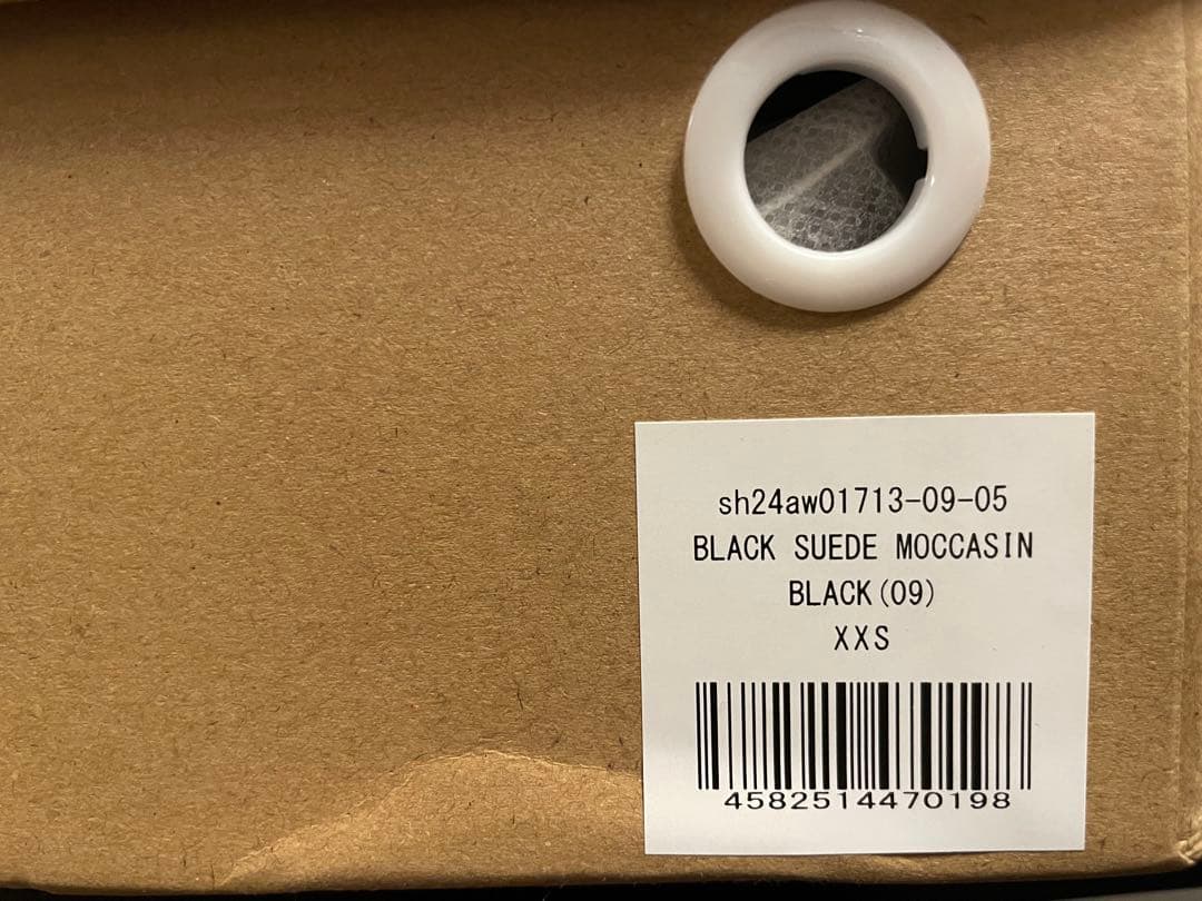 靴 shiun BLACK SUEDE MOCCASIN (XXS)