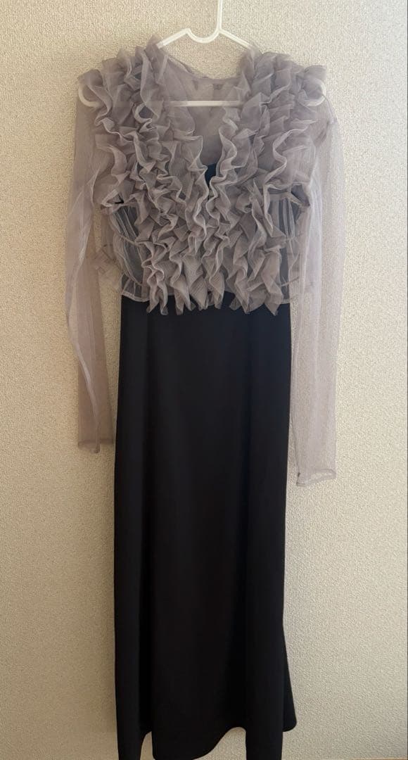 Kana チュールフリル ベストシアートップス ワンピース 3点セットドレス