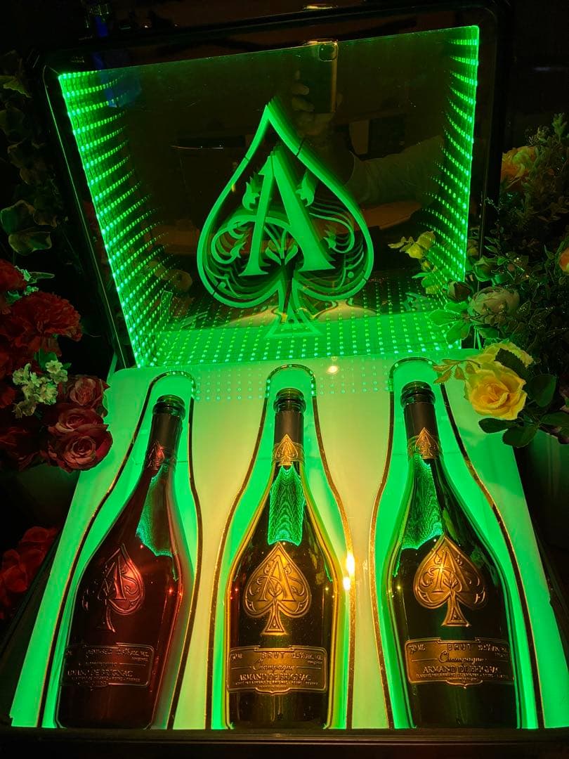 アルマンド信号機アタッシュケース ロゼ、ゴールド、グリーン3本セット