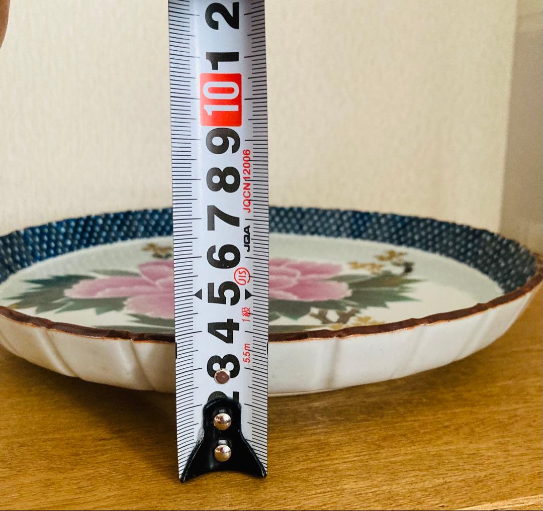 今だけセール！値下げ！九谷焼 色絵 牡丹図 節皿 武腰泰山 共箱入