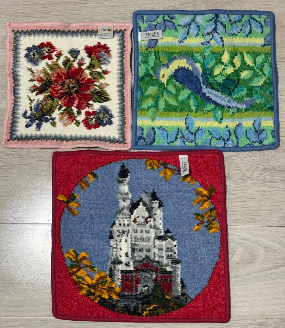 FEILER(フェイラー)（城・花・鳥デザイン）のハンカチ FEILER(フェイラー)（城・花・鳥デザイン）のハンカチ