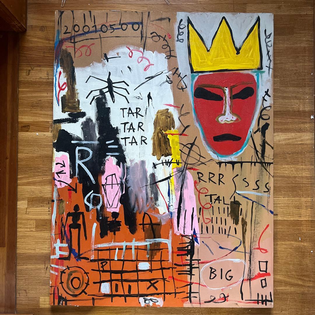 貴重　ジャン=ミシェル・バスキア 大型肉筆油彩画