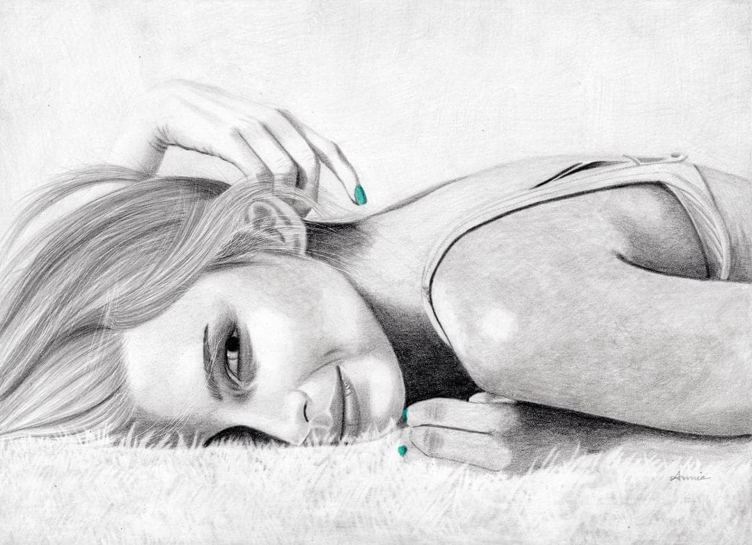 鉛筆画「Saturday afternoon」　B5大サイズ 鉛筆画「Saturday afternoon」 B5大サイズ 鉛筆画「Saturday afternoon