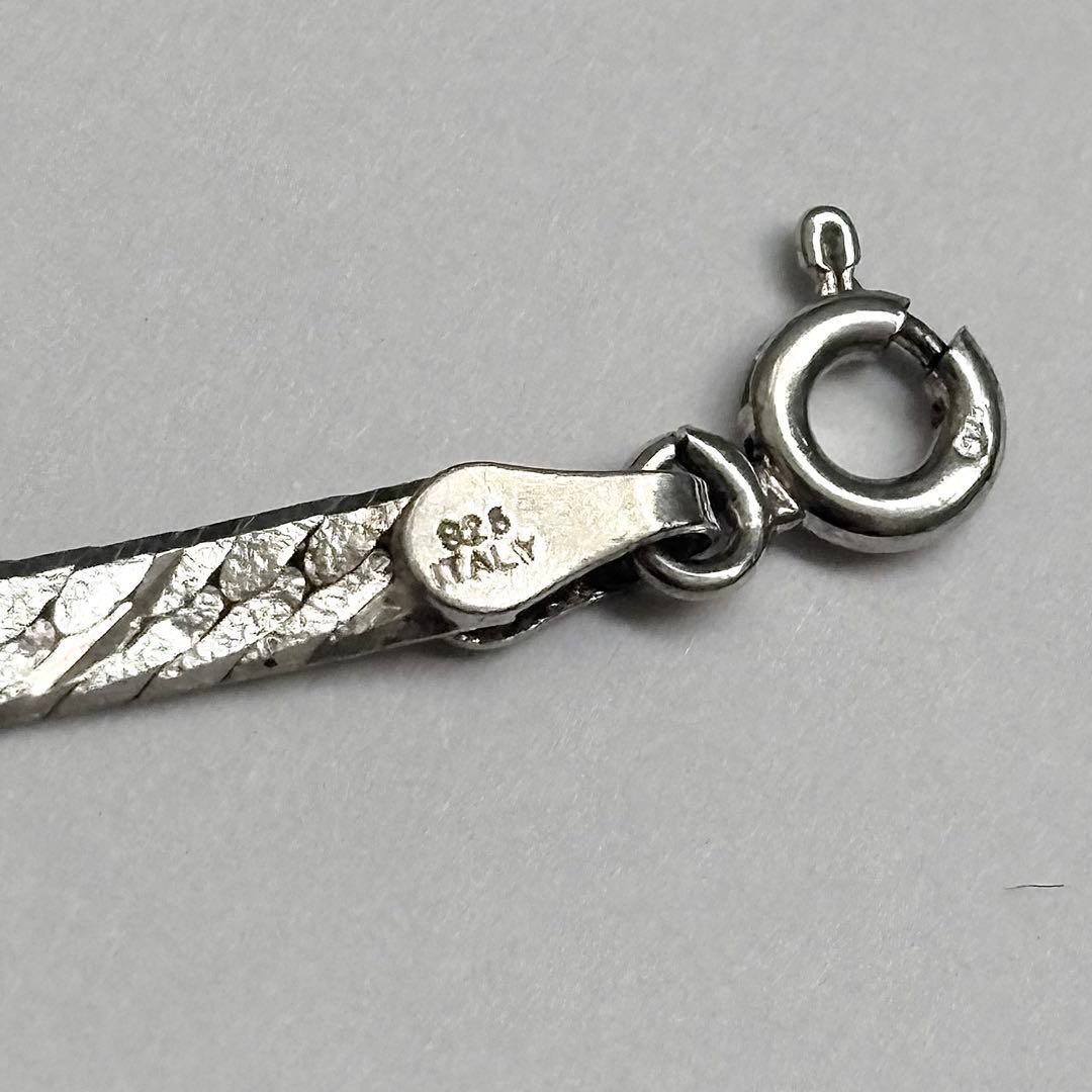 イタリア製 925 ヴィンテージ 編み込み ヘリンボーンチェーン ブレスレット