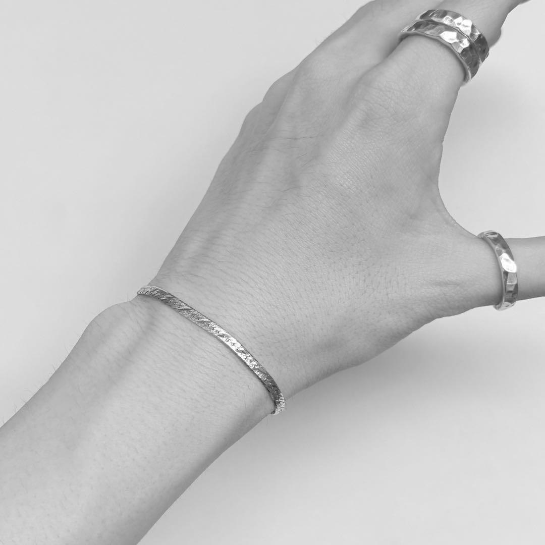 イタリア製 925 ヴィンテージ 編み込み ヘリンボーンチェーン ブレスレット