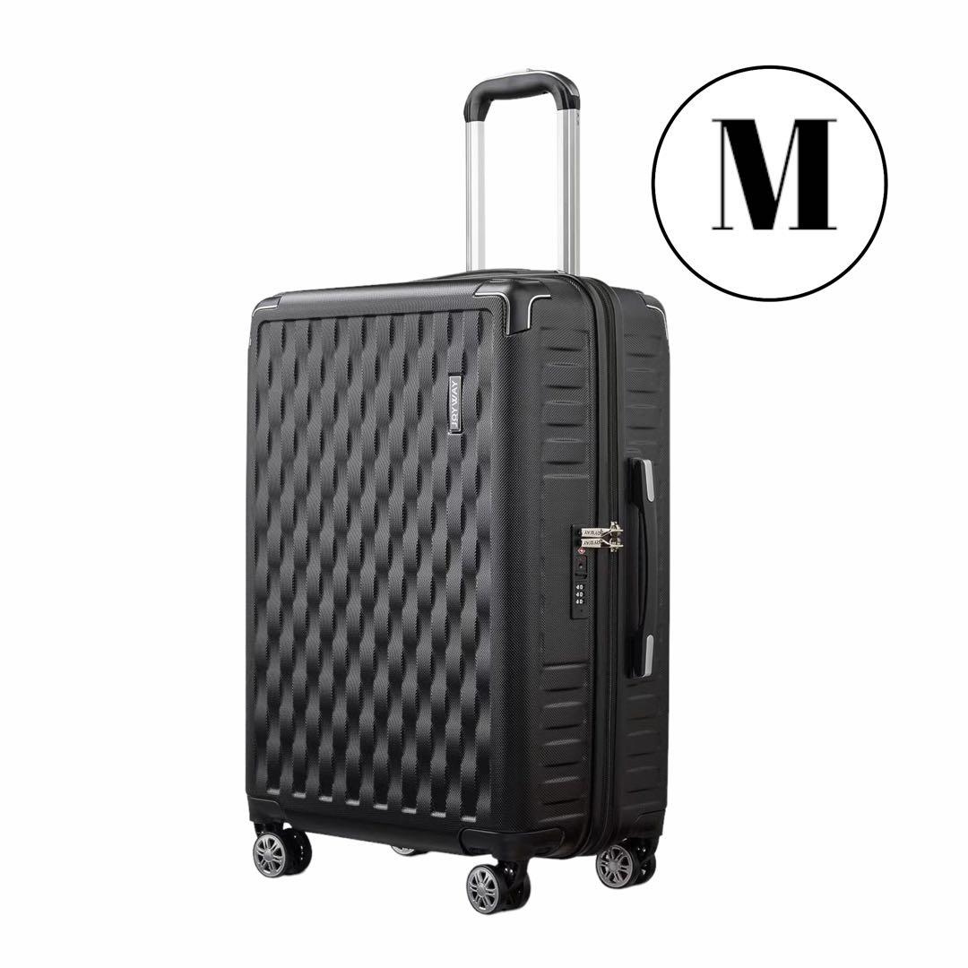 キャリーケース スーツケース Mブラック TSAロック搭載 ダイヤルロック