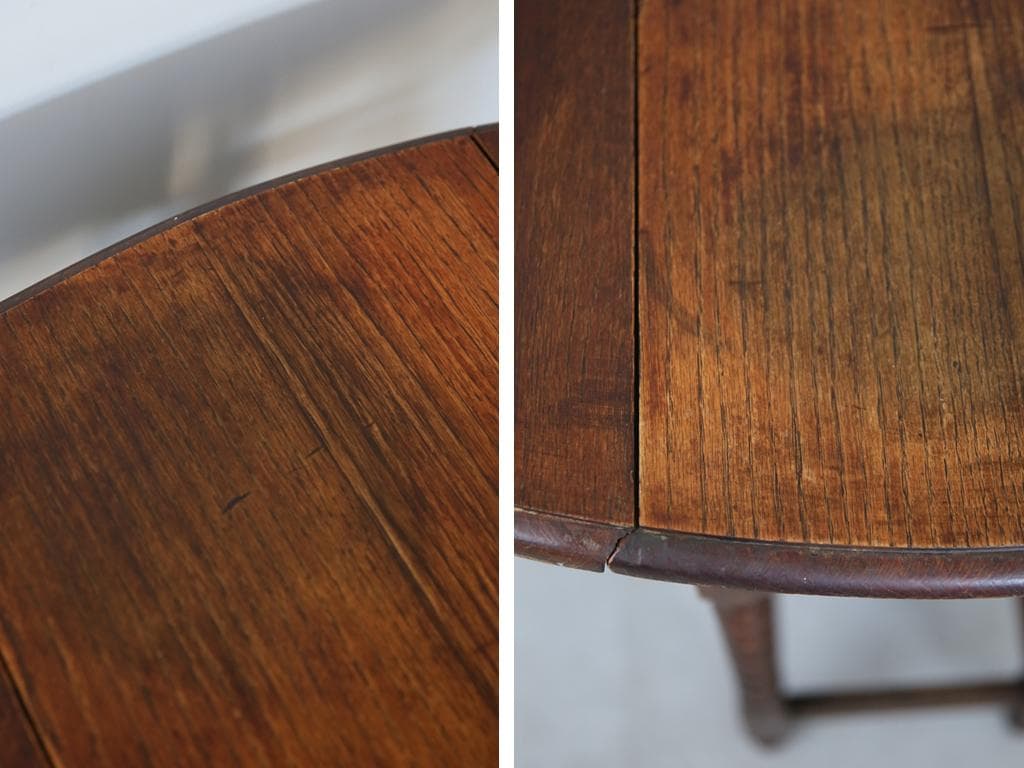 英国アンティーク木製ゲートレッグテーブル/ダイニング机バタフライ(91-120)