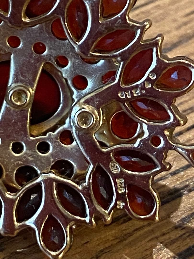 碌山 ロクザン ガーネット ペンダントトップ SILVER925 ゴールドカラー