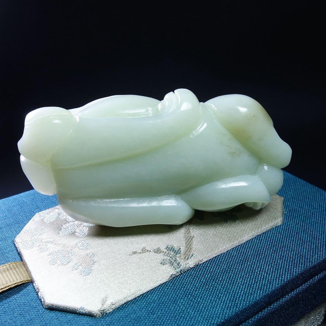 漢時代 和田玉 瑞獣 高古玉 紋彫り件 時代物 中国古美術