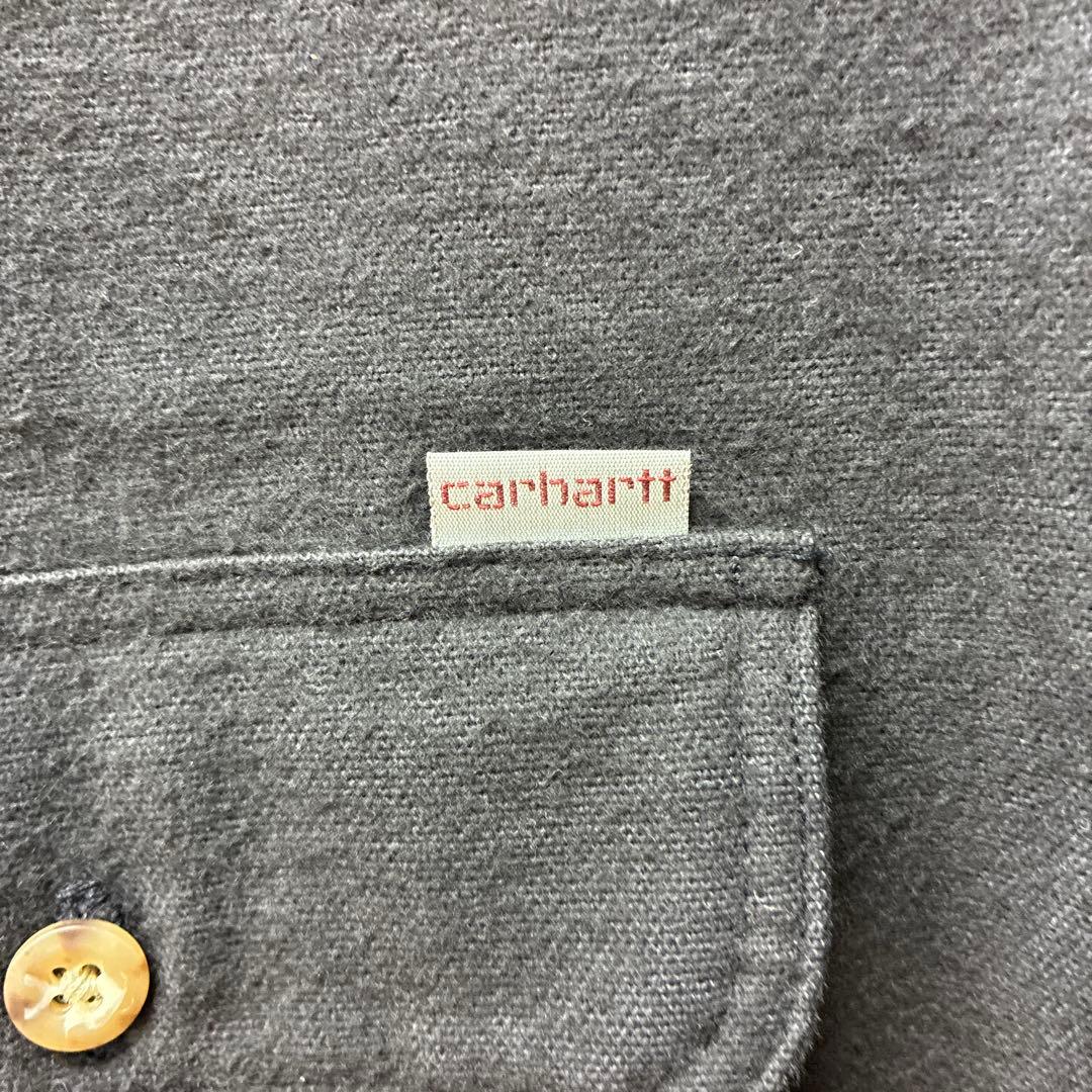 【USA製】 Carhartt ダークグレー シャツジャケット 厚手生地 XL