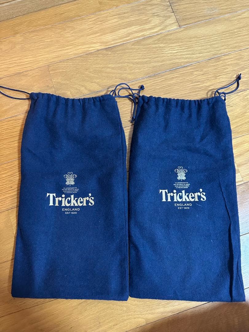 【中古|紐なし】Tricker's ブラウン ウィングチップ レザーシューズ