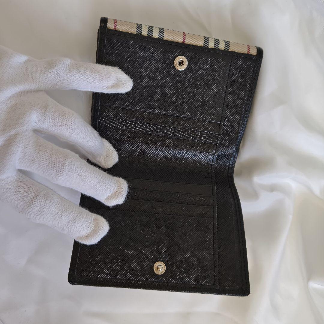 未使用品級　BURBERRY LONDON 折り財布　ノバチェック