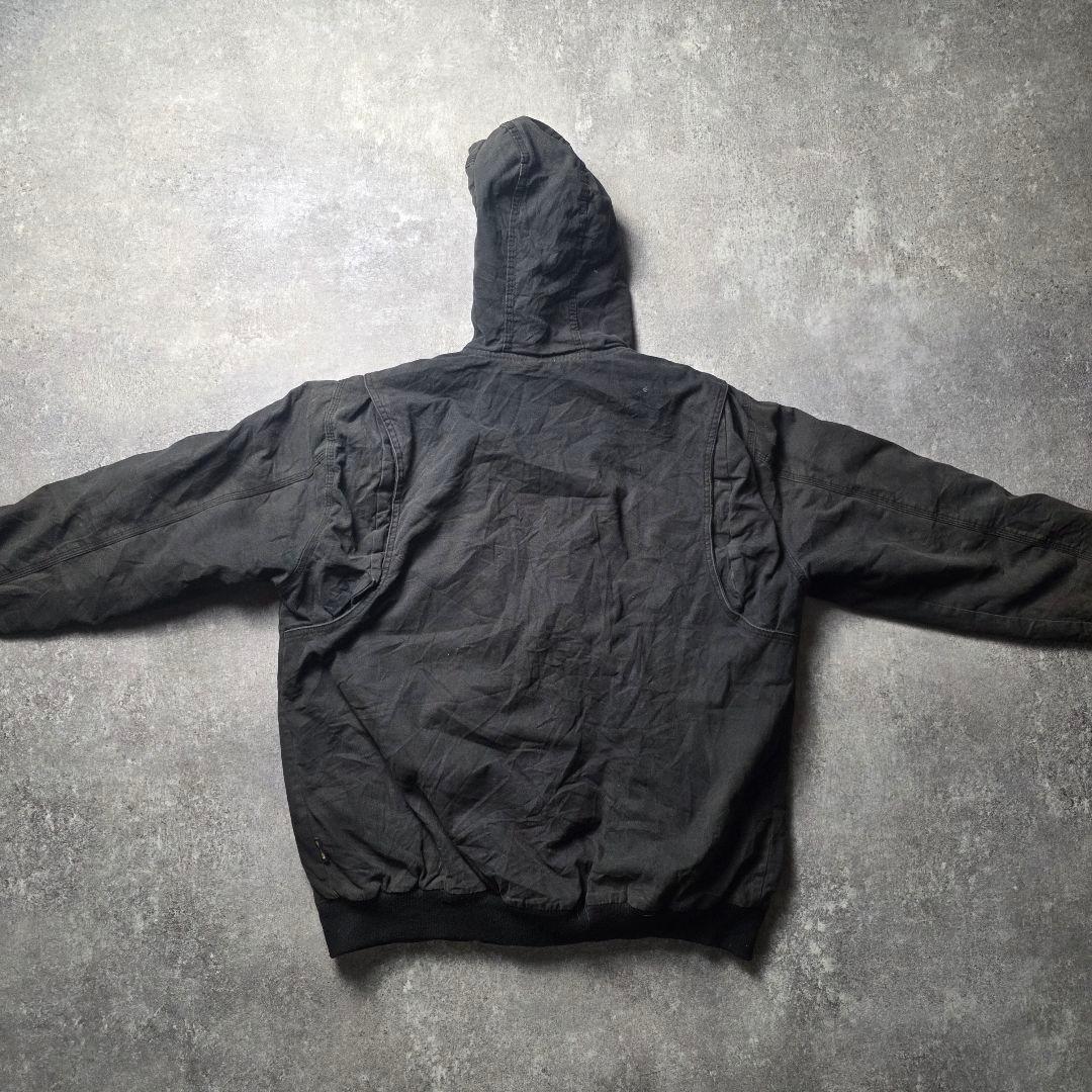 BRAZOSダック地アクティブジャケットフーディー企業ロゴフェードグランジボロL