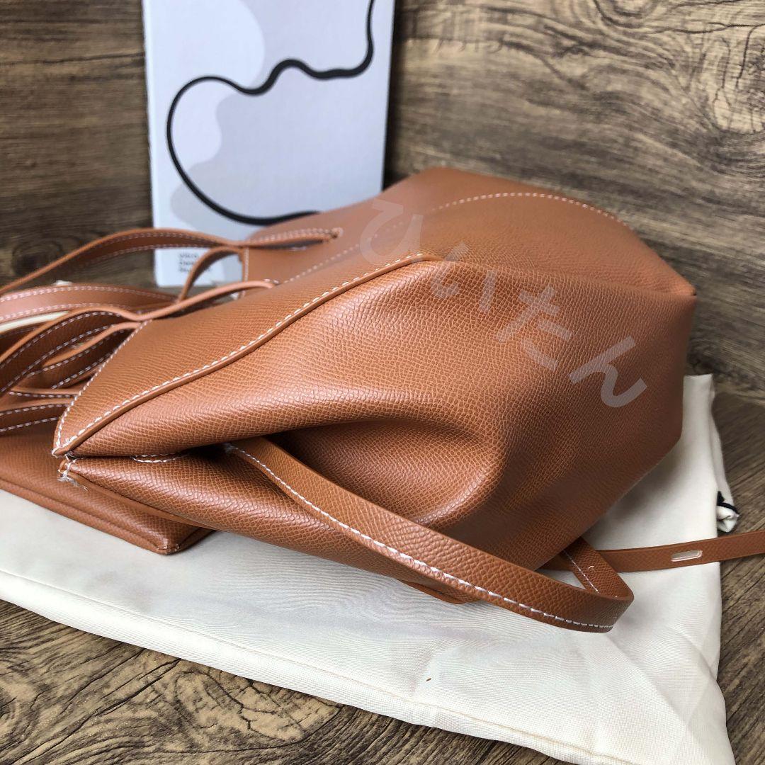 POLÈNE ブラウン トートバッグ ポーチ付き