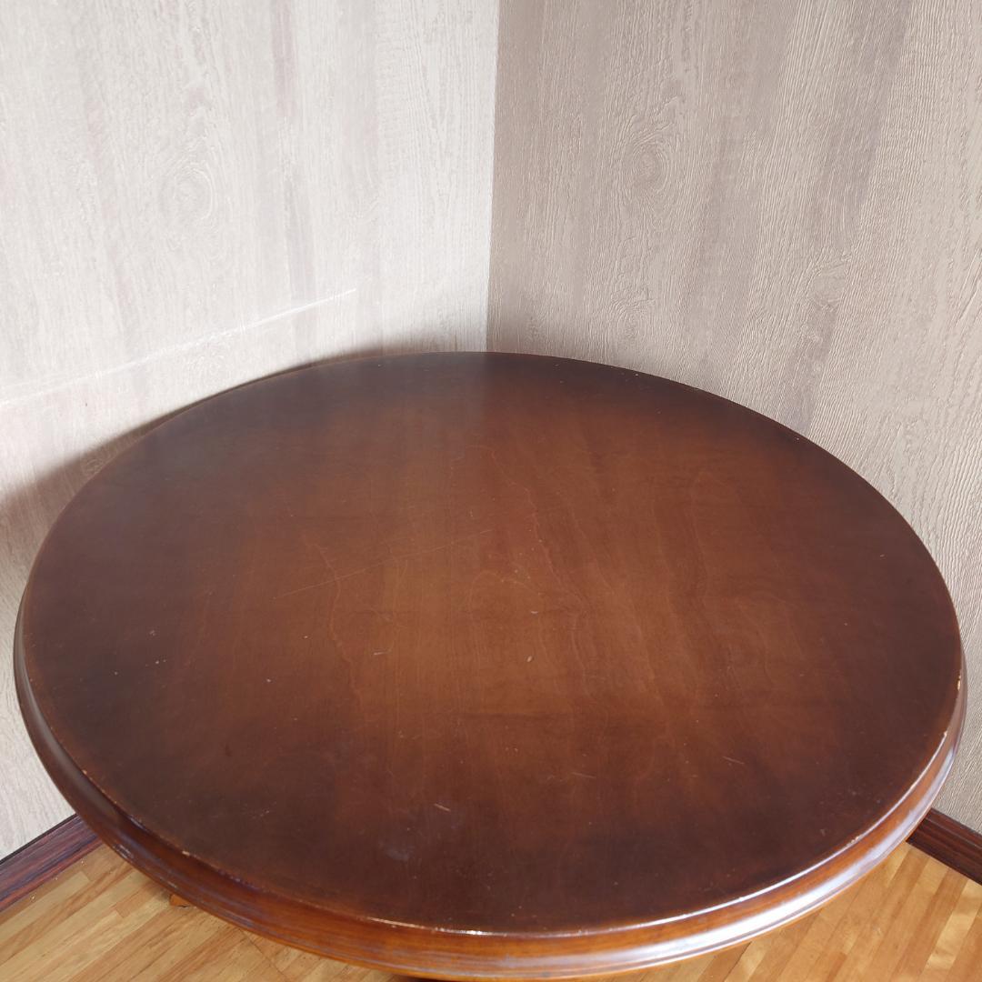 【飛騨産業】天然木カバ製円形ダイニングテーブル【梱包・発送たのメル便】