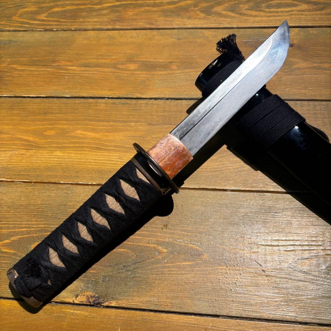 日本刀残欠クラフトナイフNo.72 備州長船住近景 拵 裏銘あり