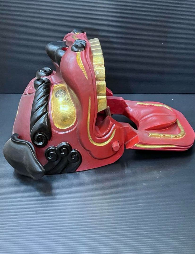 獅子頭 獅子舞 木製獅子頭 特大サイズ 30センチ越え 獅子頭置物 魔