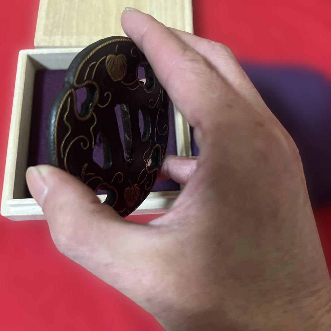 美術品・アンティーク・コレクション 武具 逸品　江戸時代　鉄地　象嵌　鍔