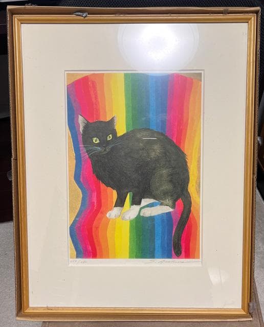 吉田千秋 版画 フレンチブルドッグ