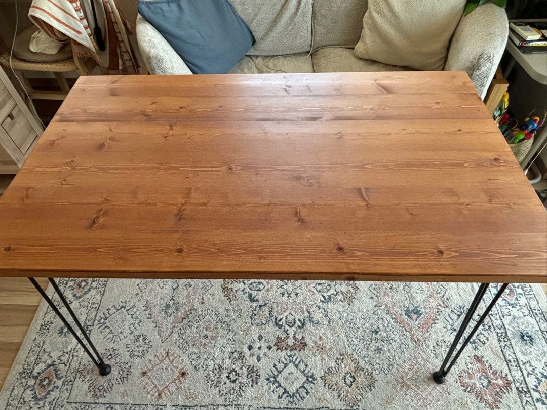 【美品】LOWYA ロウヤダイニングテーブル 天然木 ヴィンテージデスク幅120