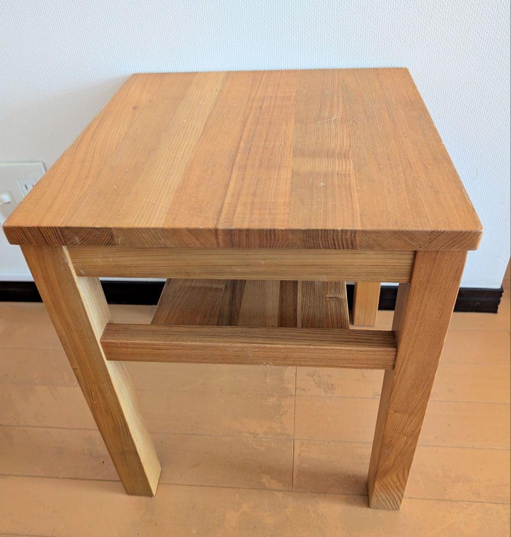 無印良品】木製 サイドテーブル オーク材 ベンチ 板座 台 チェスト