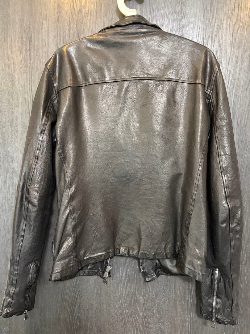 バックラッシュ 黒 0.6mmイタリアンショルダーシングルライダースM