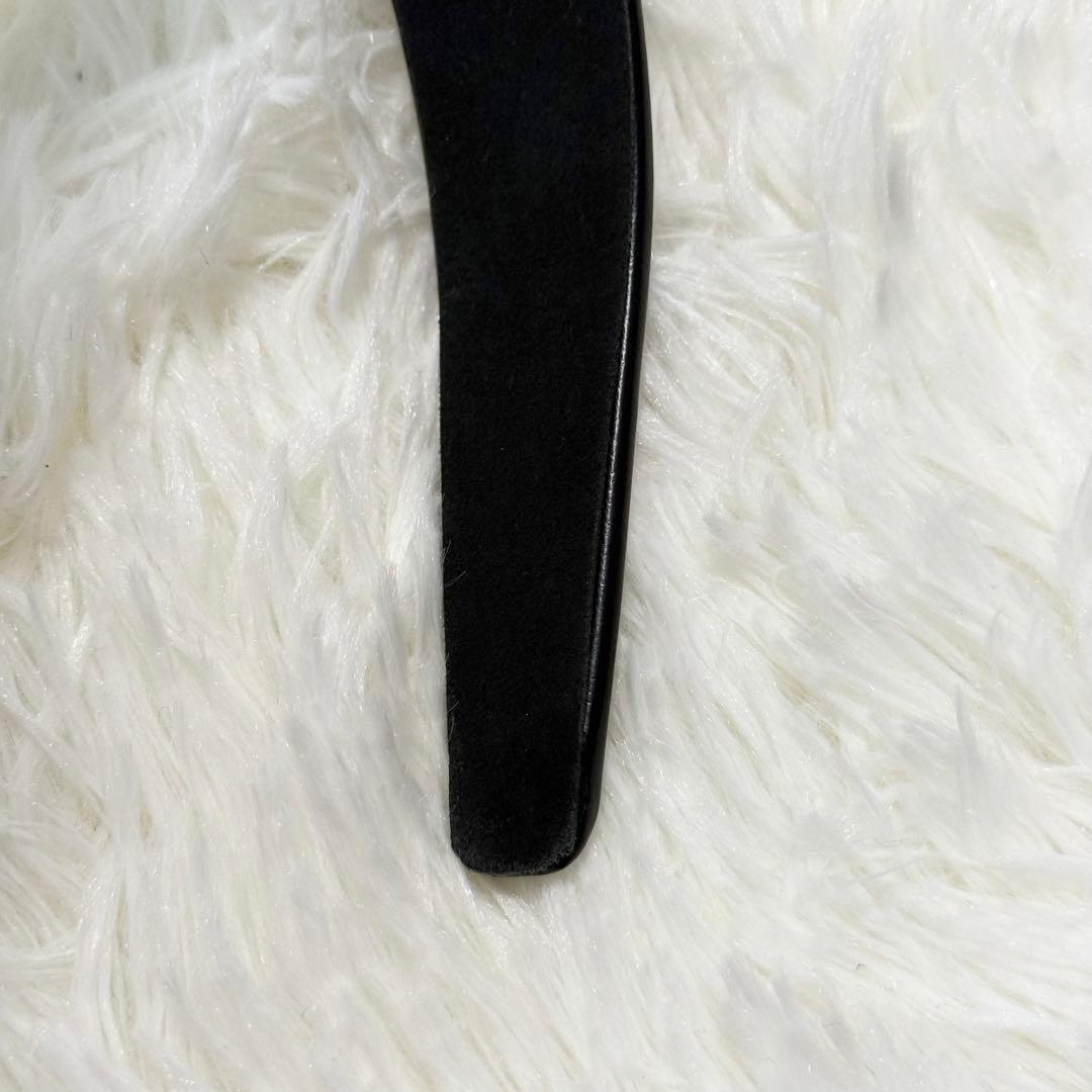 現行❤️未使用級　FERAGAMO カチューシャ　リボン　レザー　ブラック