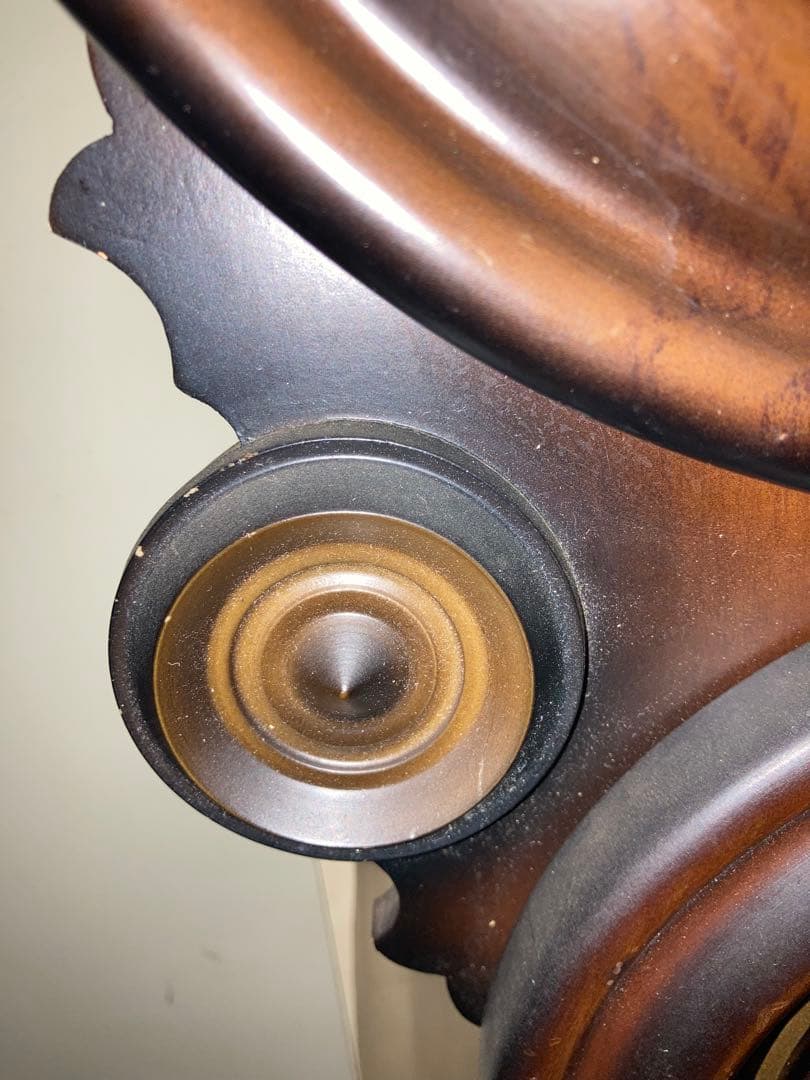 希少 アンティーク柱時計 堀田時計店 CROWNFAN ダルマ四つ丸 稼働中