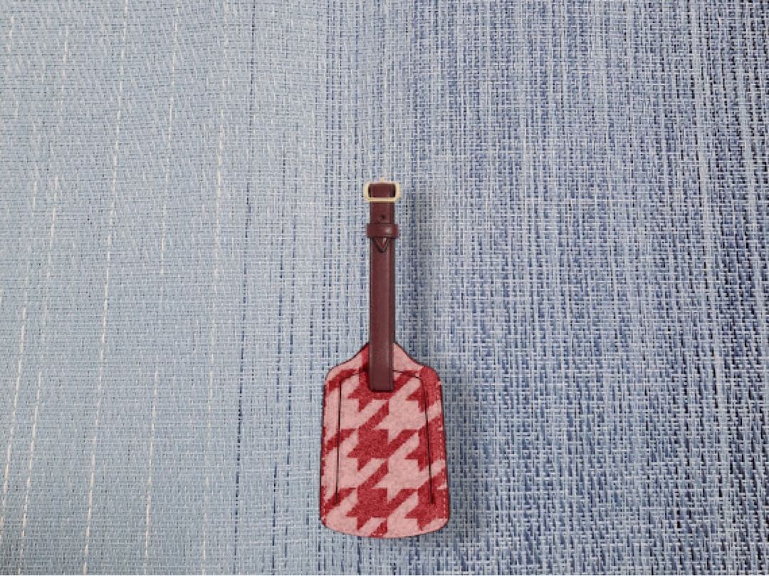 Coach コーチ ラゲッジタグ 千鳥格子柄 荷物タグ ピンク レッド コーチ