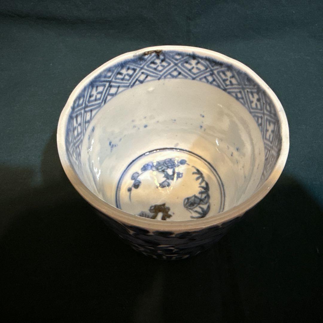 古伊万里 蕎麦猪口 江戸後期 花草唐草文 - メルカリ