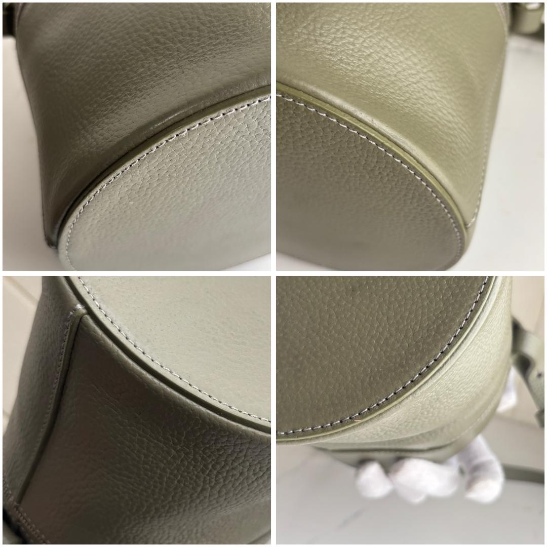 【美品】ビルディングブロック 2wayショルダーバッグ　ドラム　カーキ　　本革