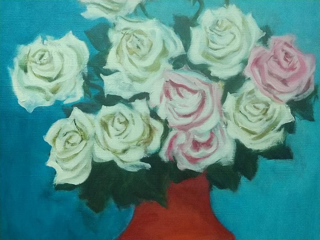 油絵「薔薇」F10 絵画