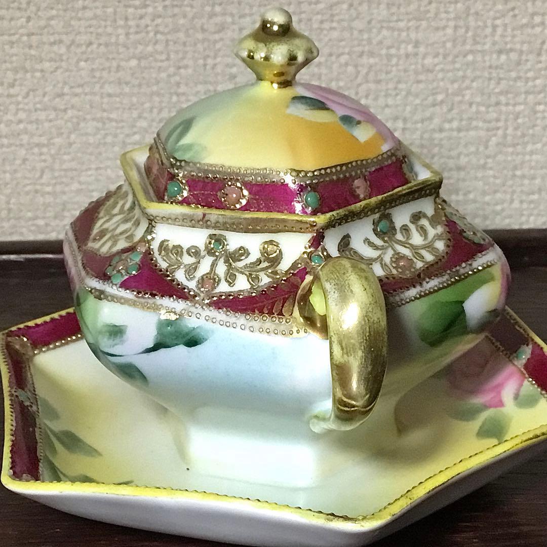 オールドノリタケ◆シュガーポット◆金彩 薔薇