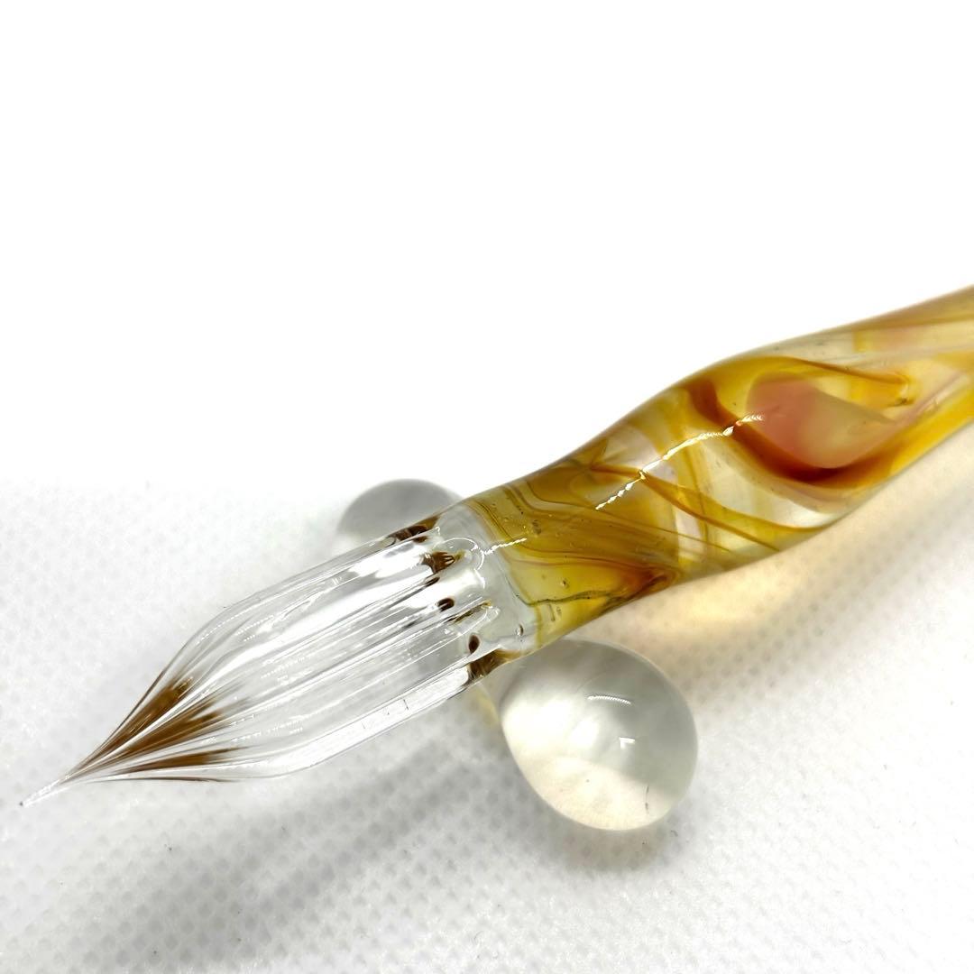 aun ガラスペン マーブルあかね色の空 F (新品未使用)