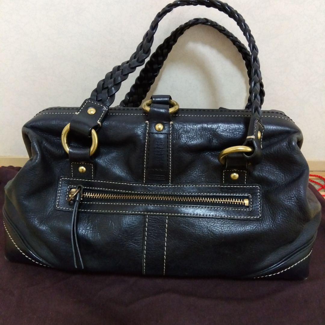 COACH　レガシー　ターンロック　レザー ハンドバッグ 9141 黒