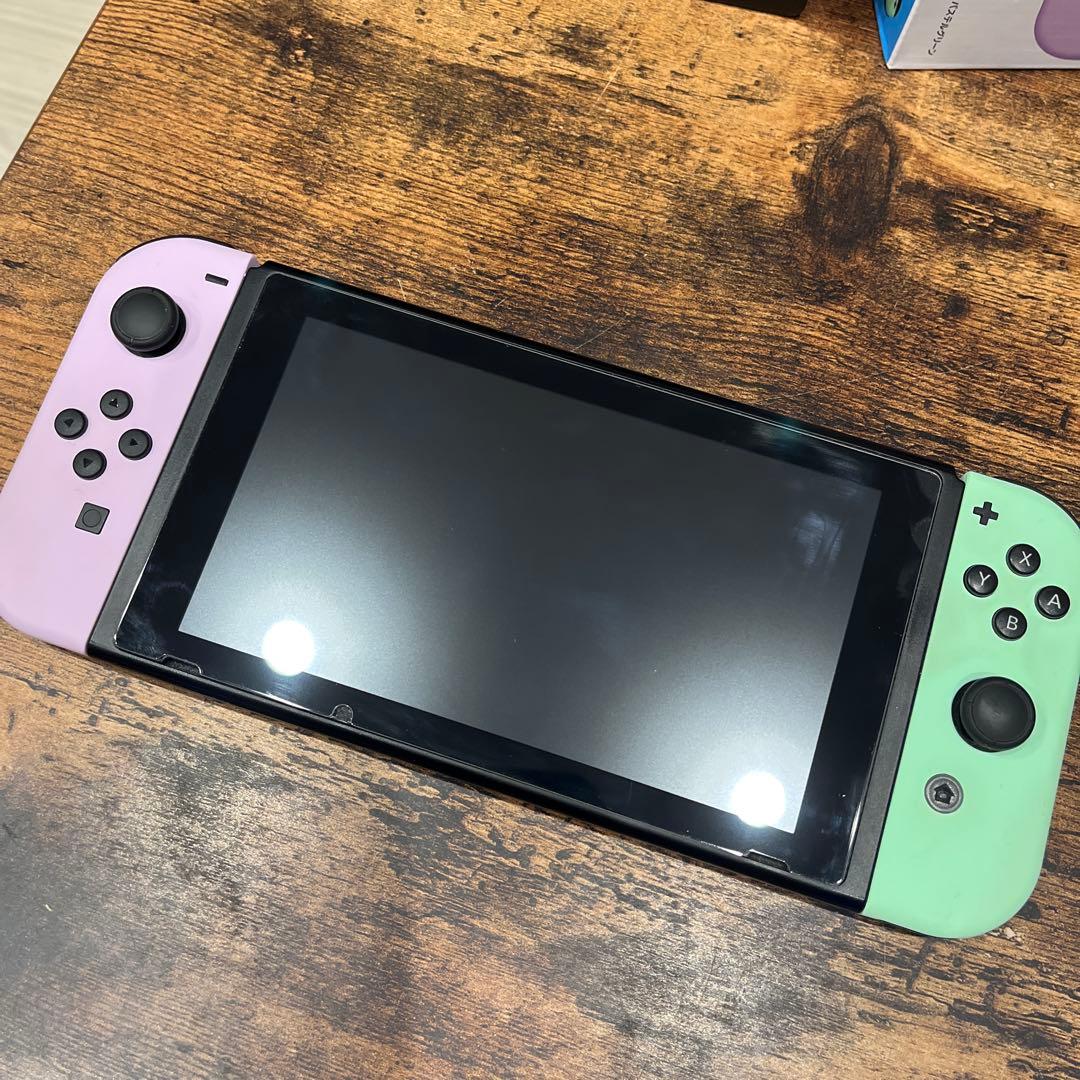 【美品】Nintendo Switch 本体 パープル、グリーン Joy-Con