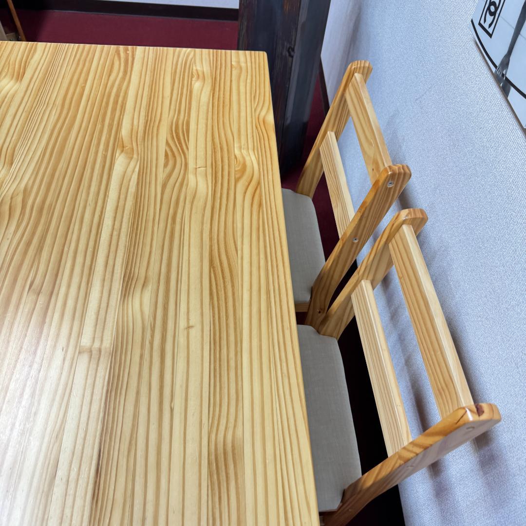 東京23区送料無料　美品4点ダイニングセット　ベンチ付き　オーク色