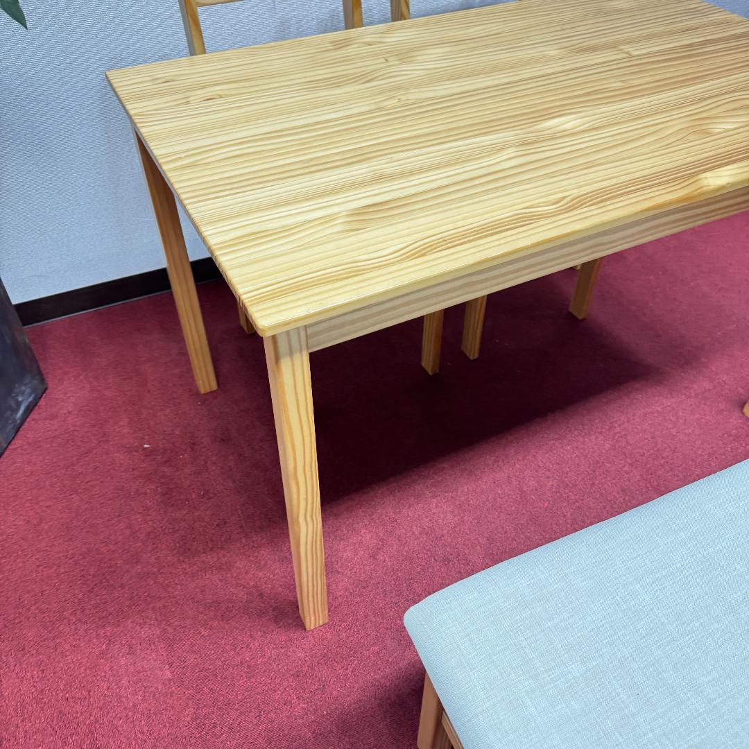 東京23区送料無料　美品4点ダイニングセット　ベンチ付き　オーク色