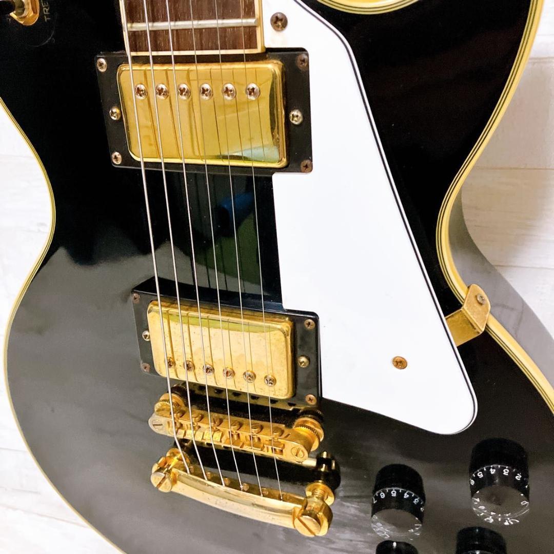 グラスルーツ レスポールカスタム エレキギター ブラック ゴールド 弦楽器