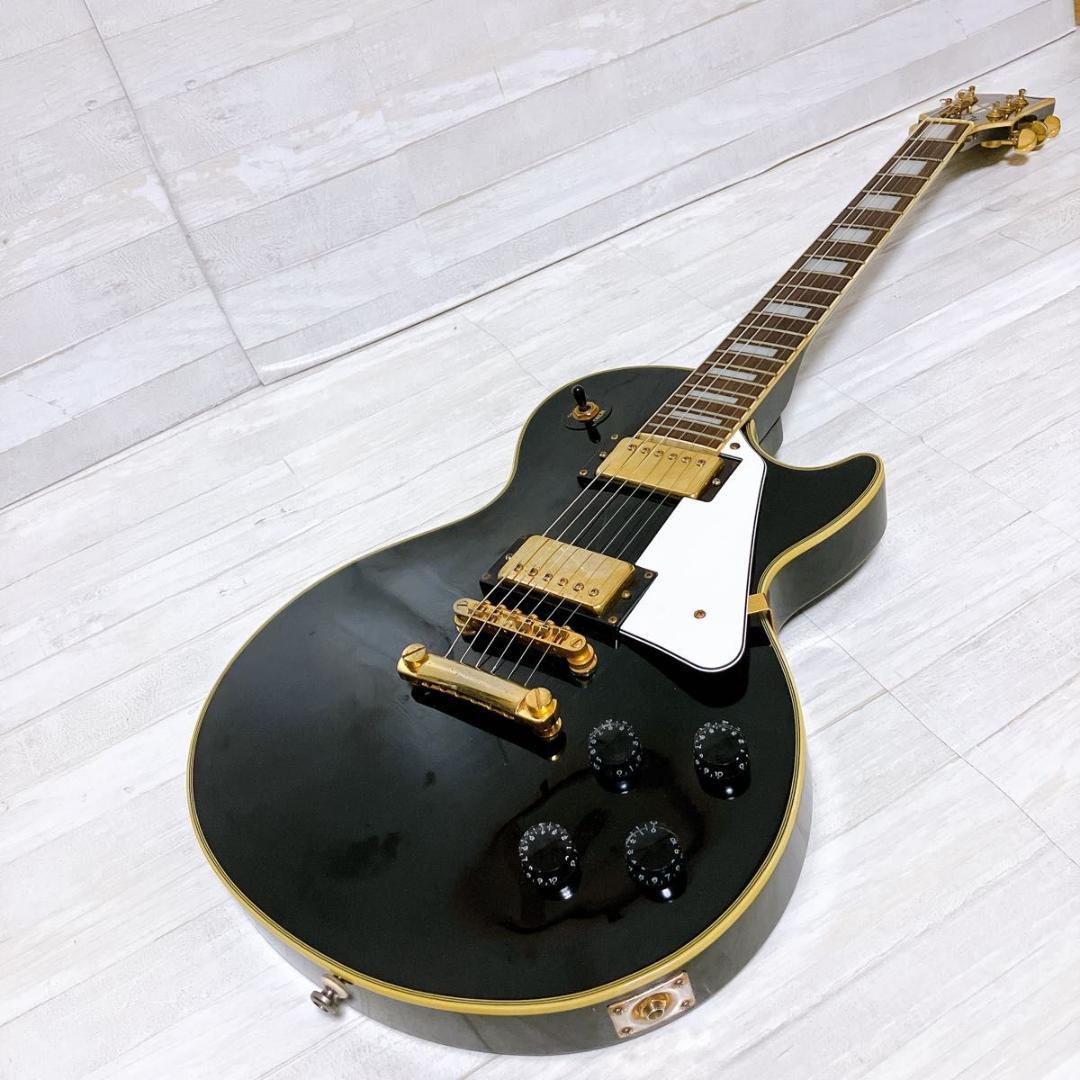 グラスルーツ レスポールカスタム エレキギター ブラック ゴールド 弦楽器