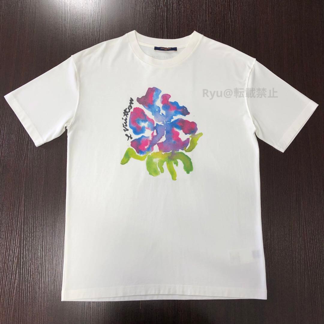 Louis Vuitton 花柄プリント Tシャツ XL ルイヴィトン マルチロゴ